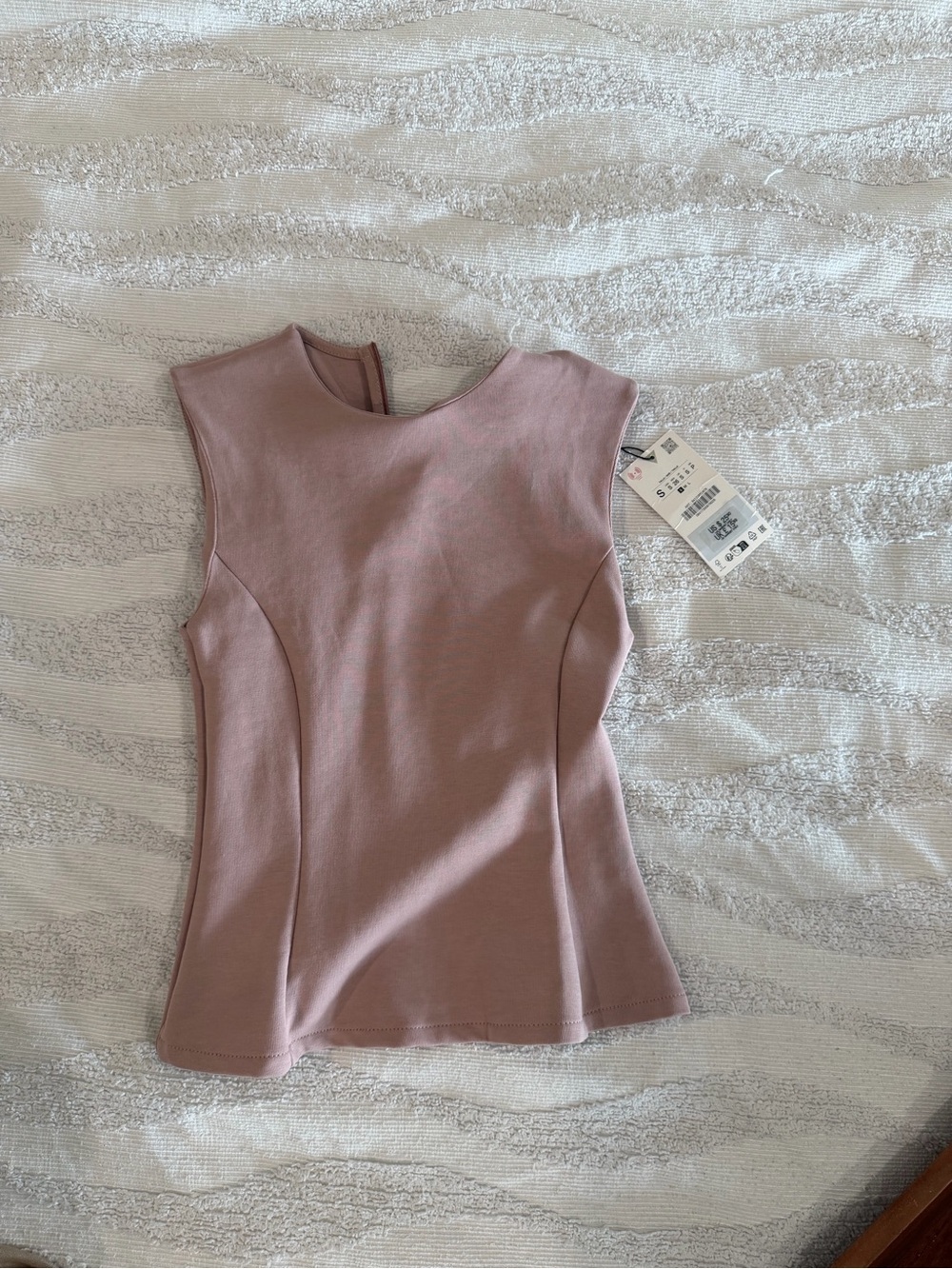 Zara Mauve Sleeveless Fitted Tank Top